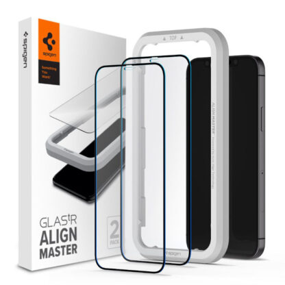Spigen Align Master iPhone 12 Pro Max kaitseklaas (2-pakk)