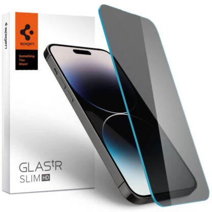 Spigen SLIM iPhone 14 Pro/ Max kaitseklaas privaatsusfiltriga