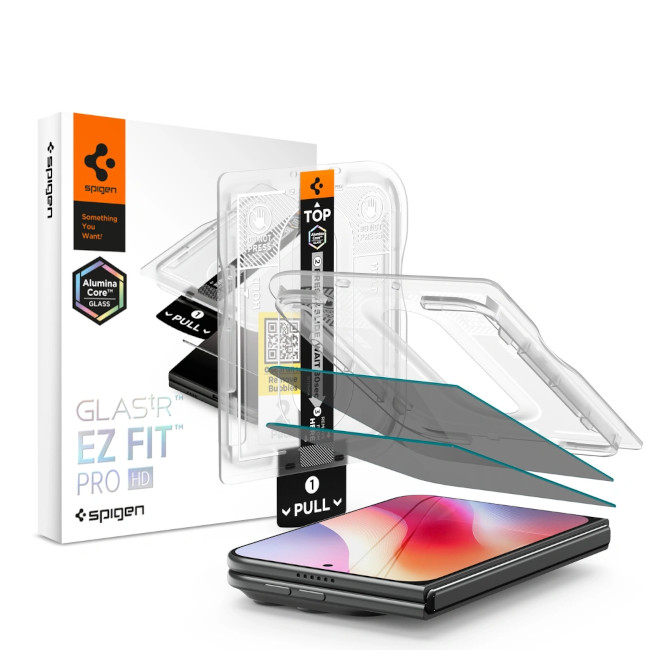 Spigen EZ FIT PRO iPhone Duo kaitseklaas privaatsusfiltriga (2-pakk)